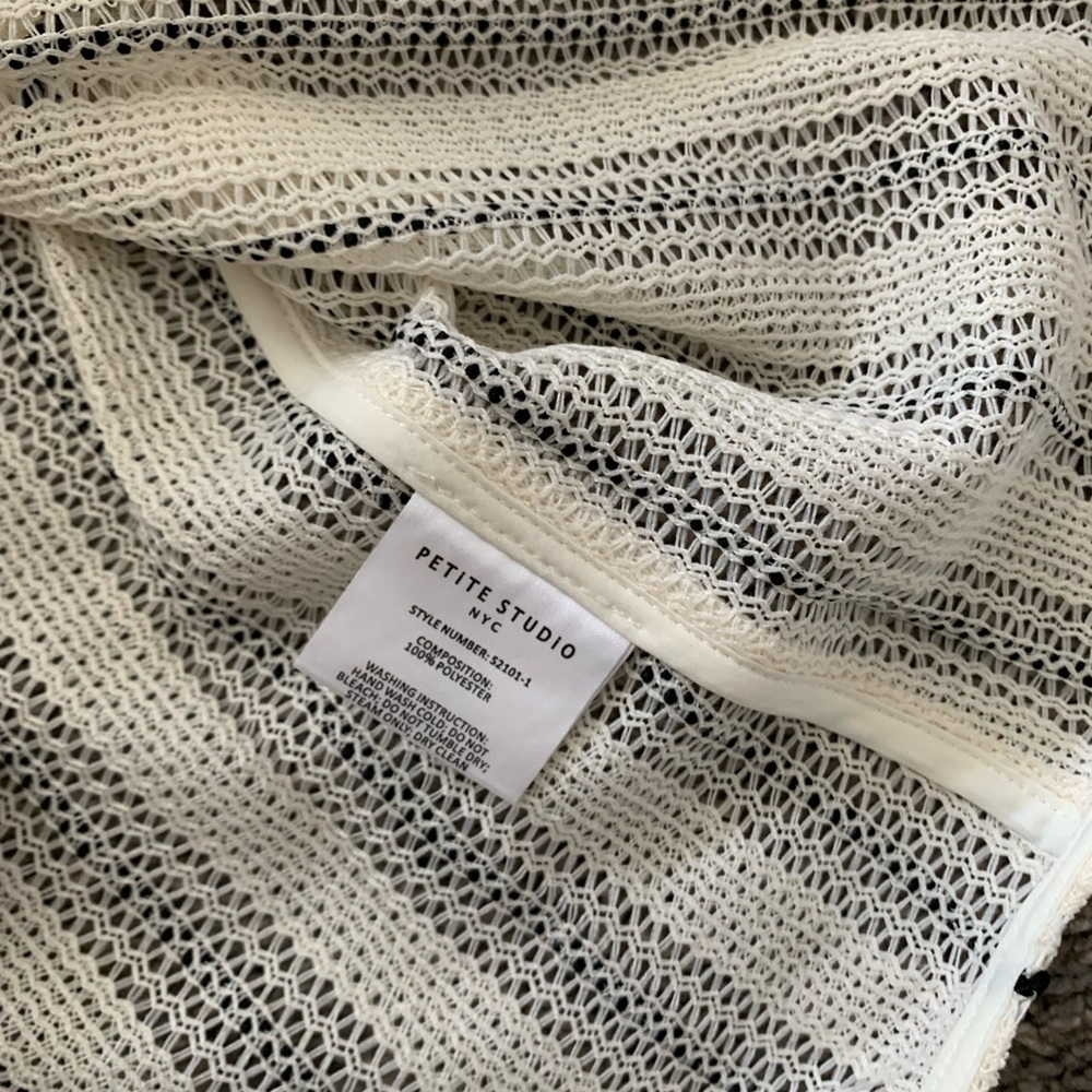 Petite Studio Vitoria Cream Knit Open Weave Shirt - Picture 7 of 8